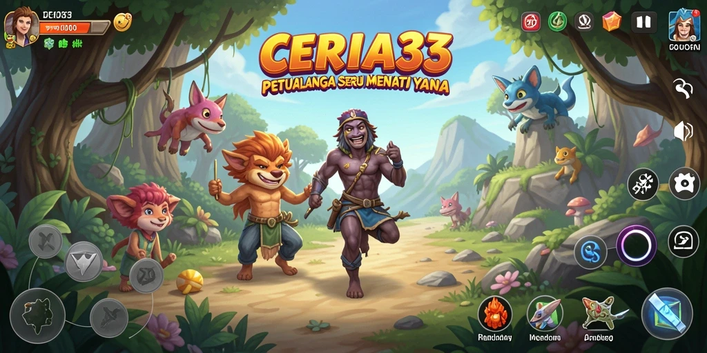 Screenshot utama CERIA33 menampilkan karakter utama dalam aksi petualangan seru.