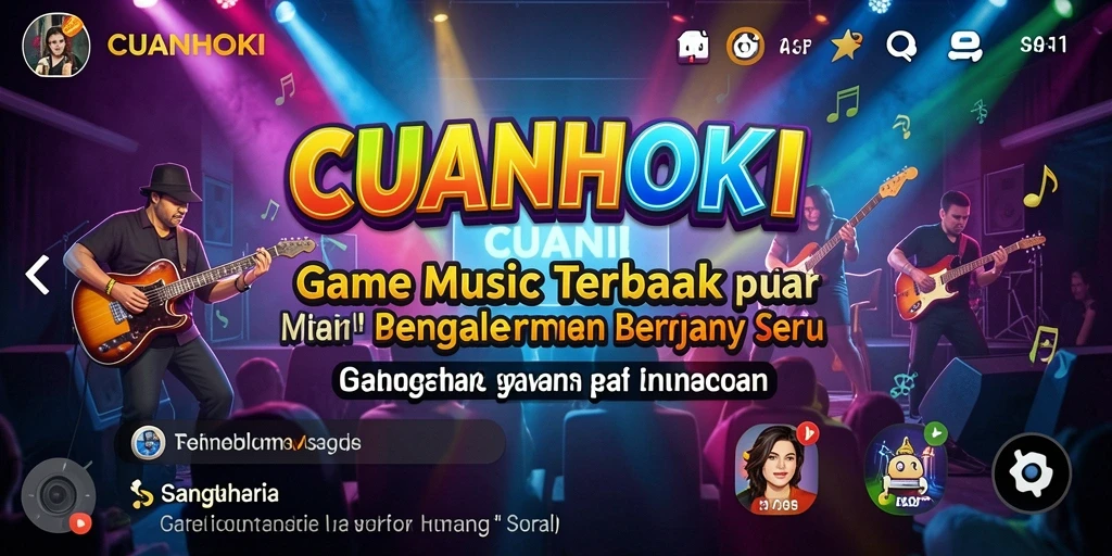 Tampilan gameplay CUANHOKI yang menampilkan aksi musik yang seru.