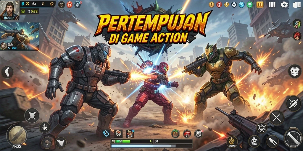 Screenshot IN22 menampilkan aksi pertempuran yang intens dan mendebarkan.