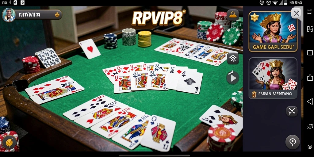 Screenshot gameplay RPVIP8 menampilkan pengalaman Gaple yang seru.