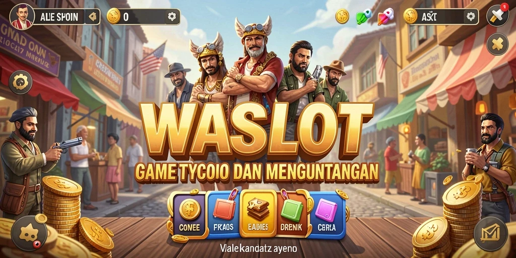 Tampilan screenshot utama WASLOT yang menunjukkan interaksi gameplay Tycoon.